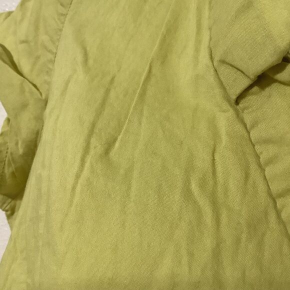 Vintage Y2K Green Fairycore Cottagecore Fairy Ruffle Cotton Button Up Top Sz 10 - Picture 5 of 12